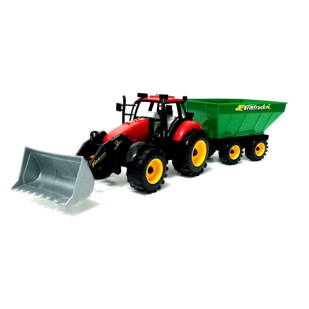 FARM CAR 0804 รถไถ ของเล่น ยาว 46 ซม.  มีคอกตะแกง มีลานในตัว รถของเล่น 0804 รถเด็กเล่น