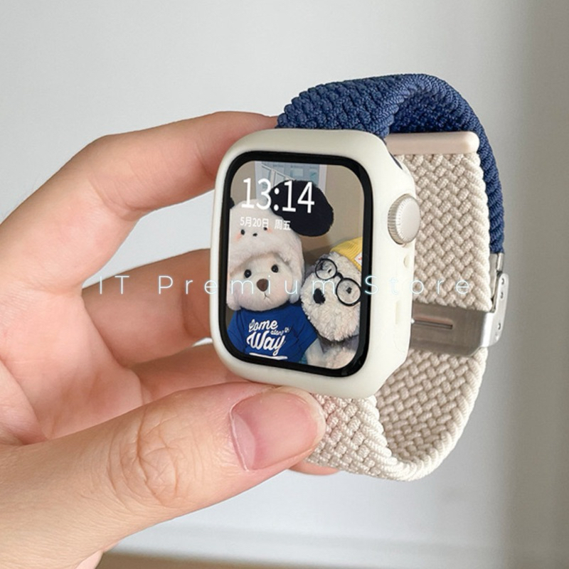 สายถักยืดได้สรทูโทน มินิมอล สายนาฬิกา watch ultra 8 7 6  5 4 3 สาย smart watch ปรับง่าย มีทุกขนาดสาย41/44/45/49mm - รูปที่ 2