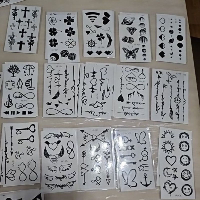 สติ๊กเกอร์แทททูสีดำลายเส้น#tatoo