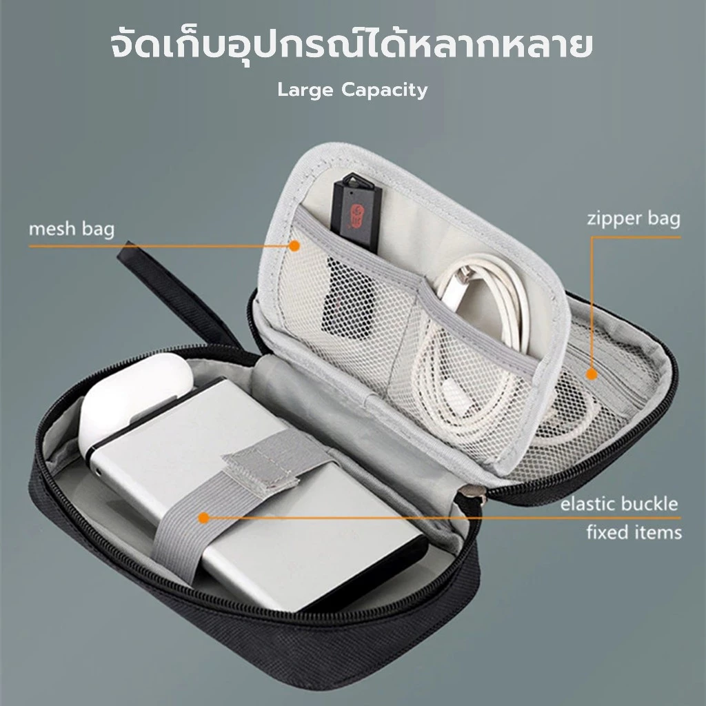 กระเป๋าจัดระเบียบอุปกรณ์อิเล็กทรอนิกส์ เคสแบตสำรอง อะแดปเตอร์ thumbnail 3