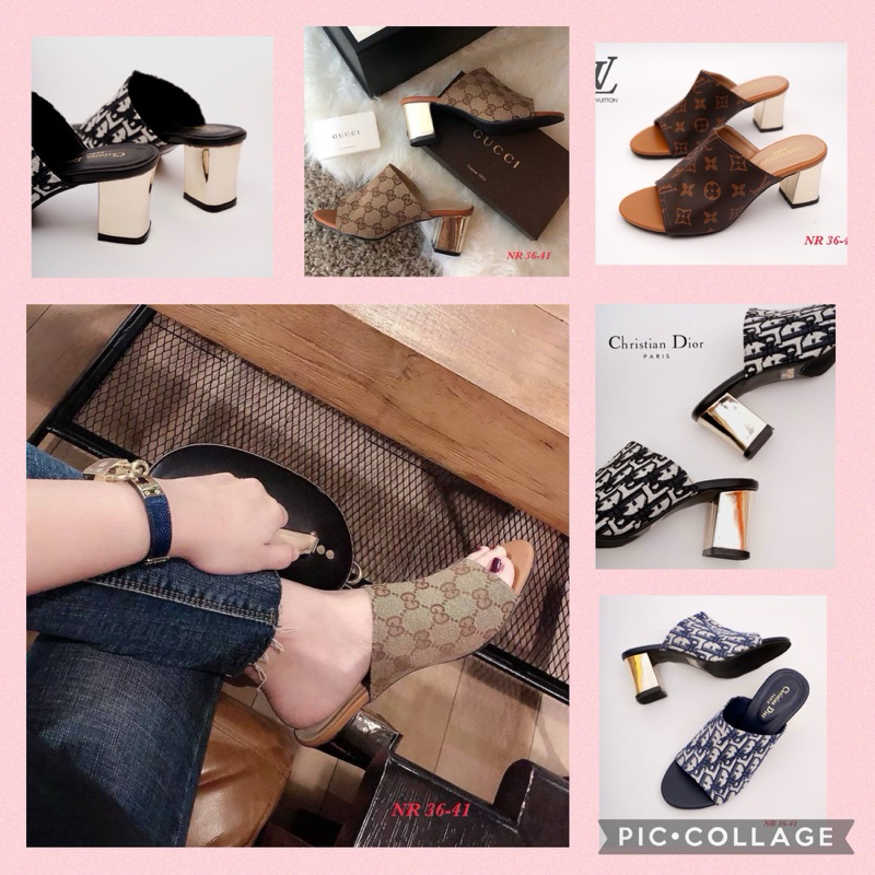 ลายใหม่ รองเท้าส้นสูงหญิงเป็นงานเกรดเอมี6แบบนะคะลายสวยมากๆค่ะใส่สบายพร้อมส่งนะคะ