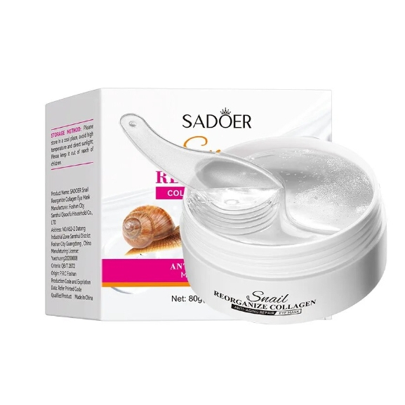SADOER SNAIL RECONDIZE COLLAGEN EYE MASK มาส์กใต้ตา หอยทาก ( 1กระปุก 60 ชิ้น// 30 คู่ )