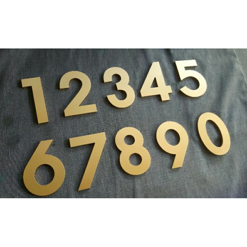 สีทองตัวเลข บ้านเลขที่ สีดำด้านพลาสวูดสูง 25 cm ทนแดดทนฝน ติดตั้งง่าย ป้ายบ้านเลขที่ 🥰🥰ขนาดสูง 25 cm