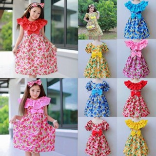 To // ชุดเดรสเด็กหญิง ลายดอกทองกวาว