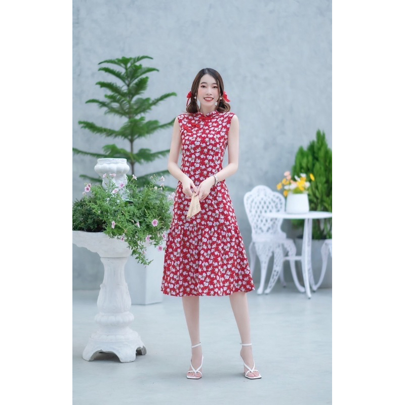 💮กี่เพ้า💮 พร้อมส่ง!! เดรสแขนกุดคอจีนผ้าไหมญี่ปุ่น - รูปที่ 2