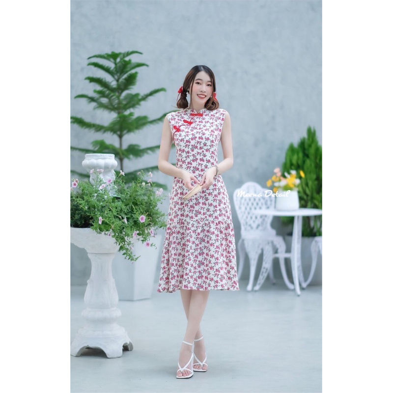 💮กี่เพ้า💮 พร้อมส่ง!! เดรสแขนกุดคอจีนผ้าไหมญี่ปุ่น - รูปที่ 4