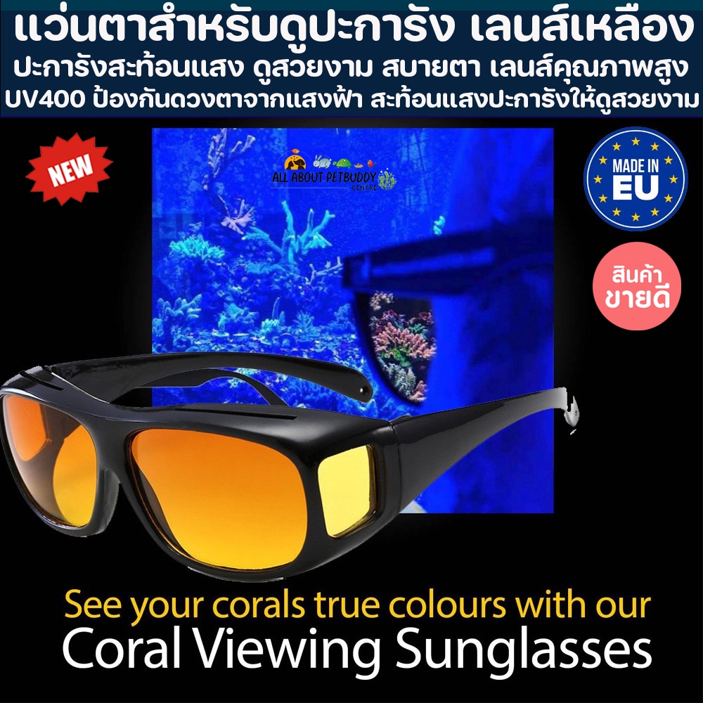 viewing coral glasses แว่นตาดูปะการัง ตัดแสงสีฟ้าถนอมสายตาไม่ปวดตา ใช้เป็นเลนส์ถ่านรูปได้ ปะการัง ปลาทะเล ตู้ปลาทะเล ปลา
