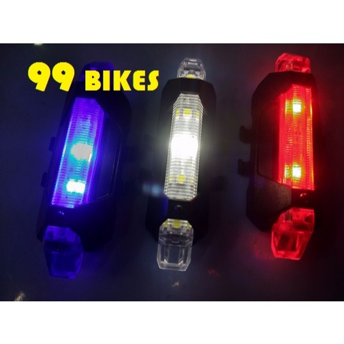 LED USB Charging ไฟท้ายจักรยาน มี3โหมด แสงนิ่ง-กระพิบเร็ว-ช้า แส่งสว่างเพิ่มการมองเห็น ความปลอดภัย จักรยาน Bicycle