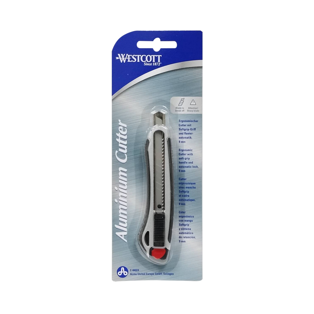 มีดคัตเตอร์ Westcott รุ่น Aluminium 9 มม.ด้ามจับนุ่ม 84024