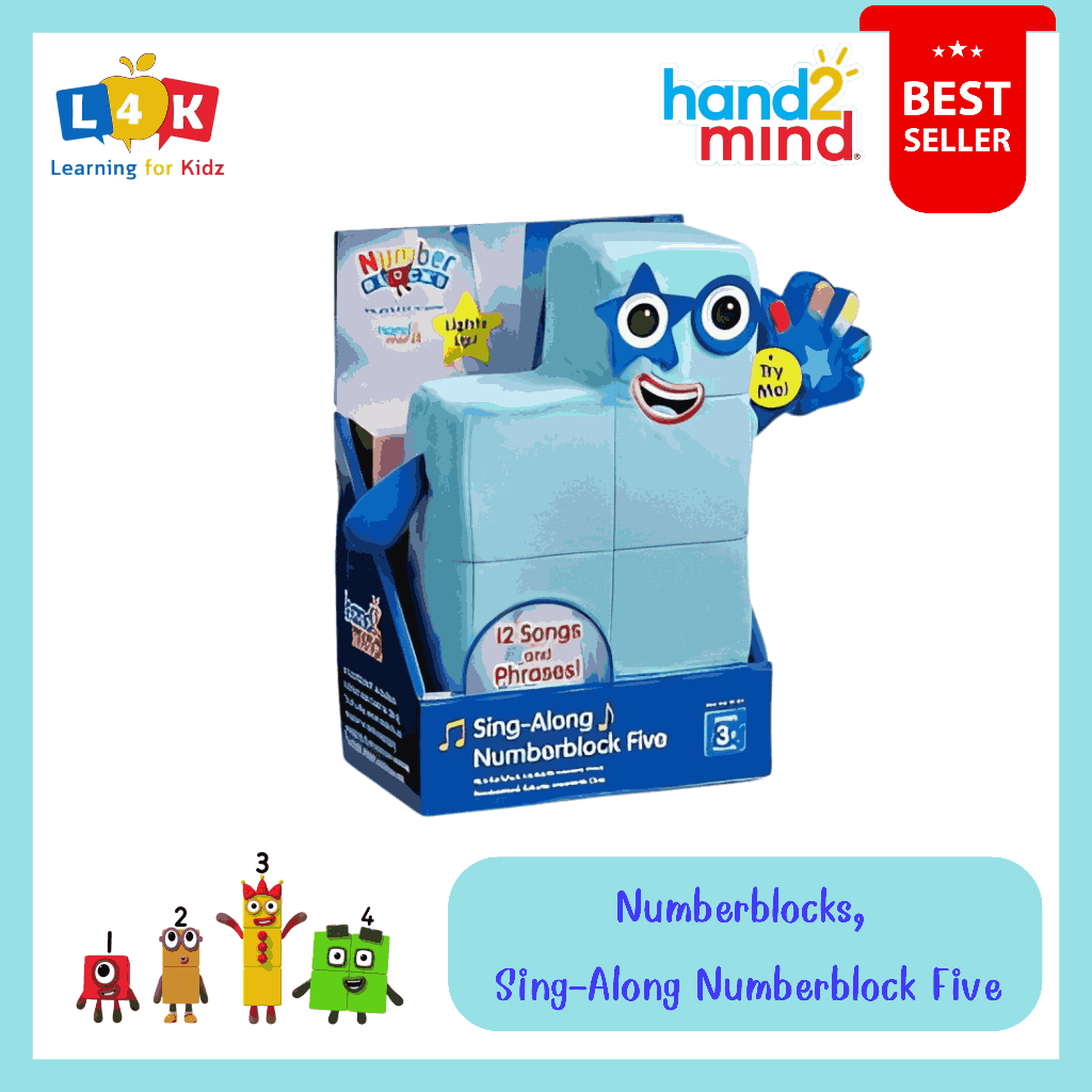[แบรนด์Hand2Mind]Numberblocks, Sing-Along Numberblock Five ตุ๊กตานัมเบอร์บล๊อค รุ่น ‘นัมเบอร์ไฟท์นุ่มนิ่ม’ [อายุ 3 ขวบ+]