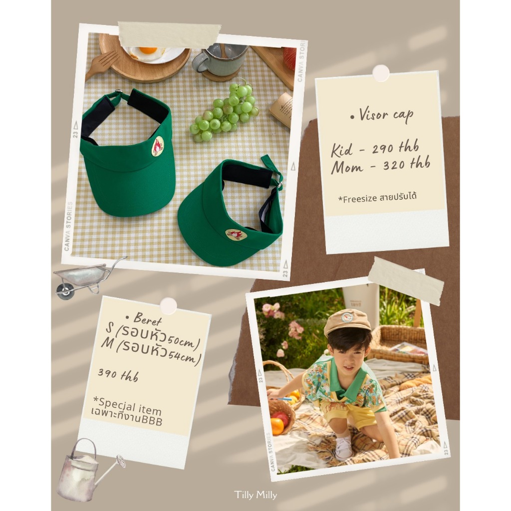Tilly Milly หมวก Doggo outing collection