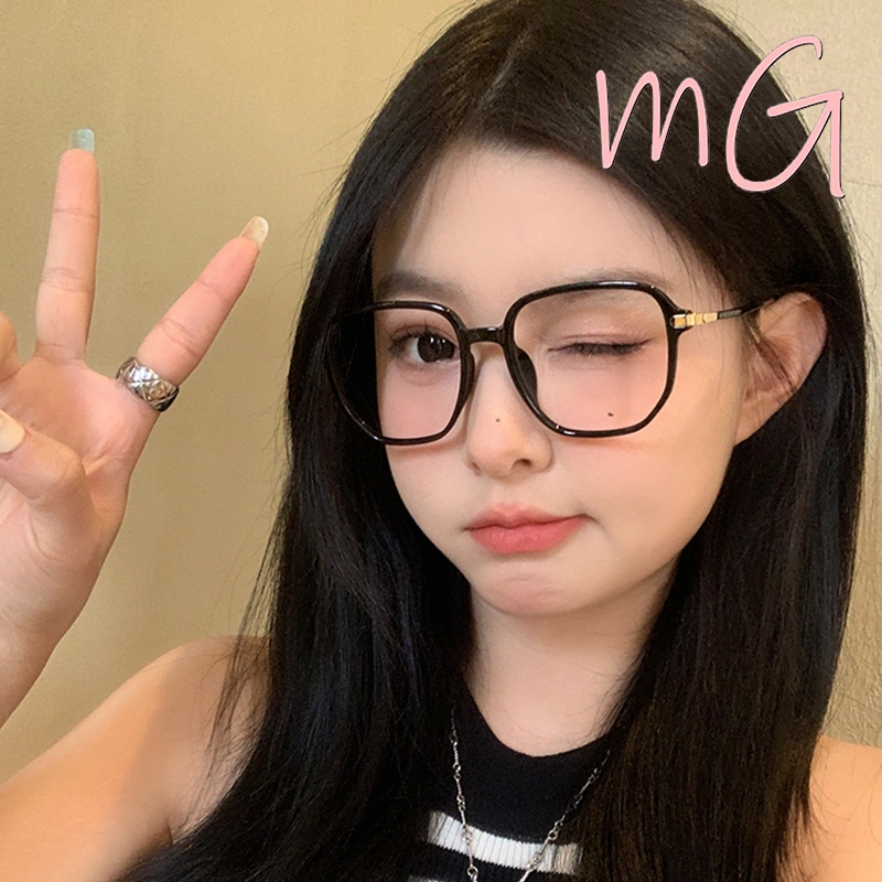 [ส่งจากกทม] My Girl 2024 ใหม่ แว่นกรองแสง ใหญ่ กรอบแว่นสีดำ แว่นสายตาสั้น50°-400° คุณภาพสูง พระคุณ เครื่องประดับแฟชั่น
