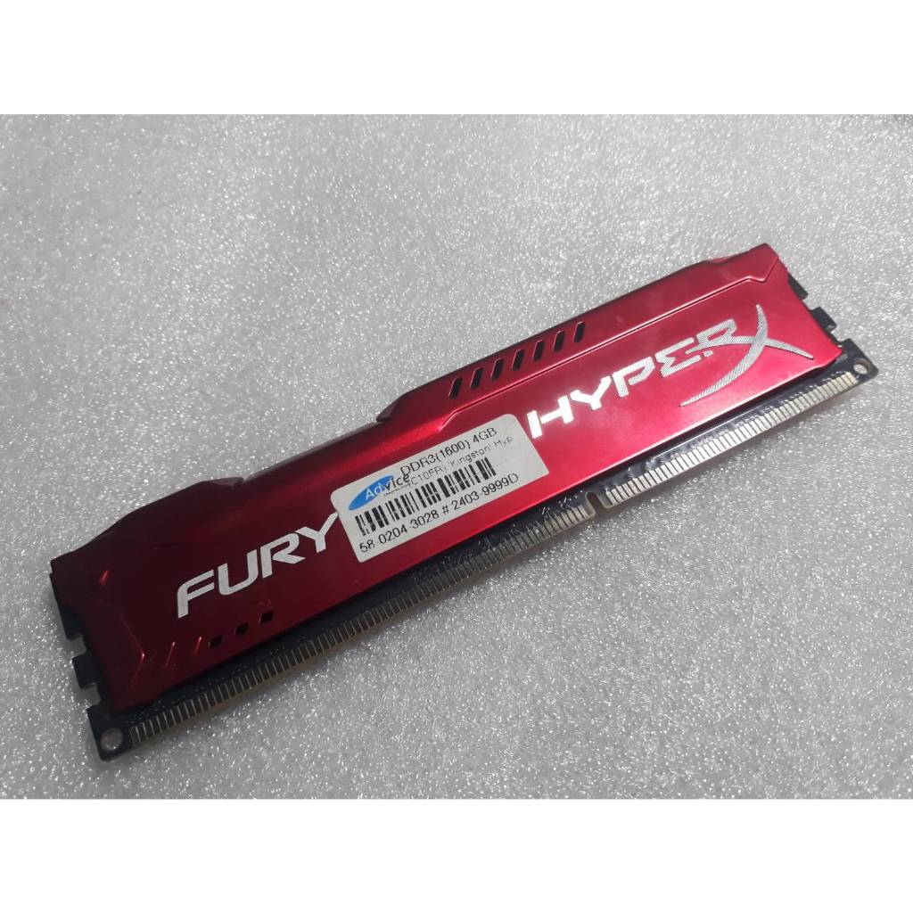 RAM Kingston Hyper-X FURY DDR3-Bus1600-4G รหัส HX316C10F/4 ซิงค์สีแดง