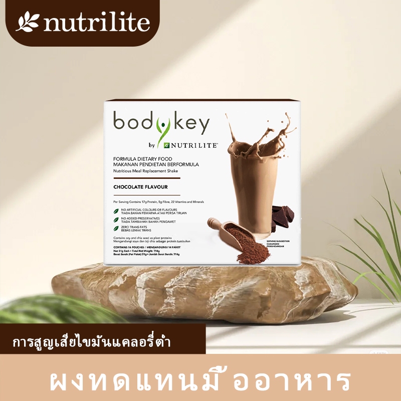 BodyKey By Nutrilite Meal Replacement Shake (Chocolate)บอดี้คีย์ บาย นิวทริไลท์ เชคทดแทนมื้ออาหาร (ช็อกโกแลต)