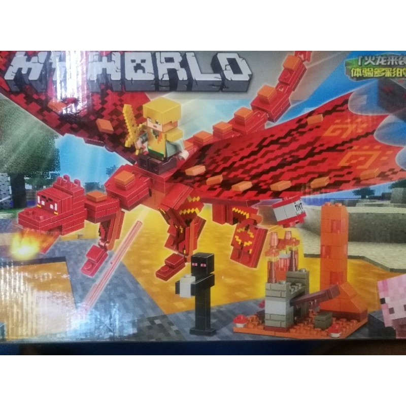 pixels world dragon เลโก้ มังกร มายคราฟ พร้อมคนขับและอาวุธ 217-259 pcs