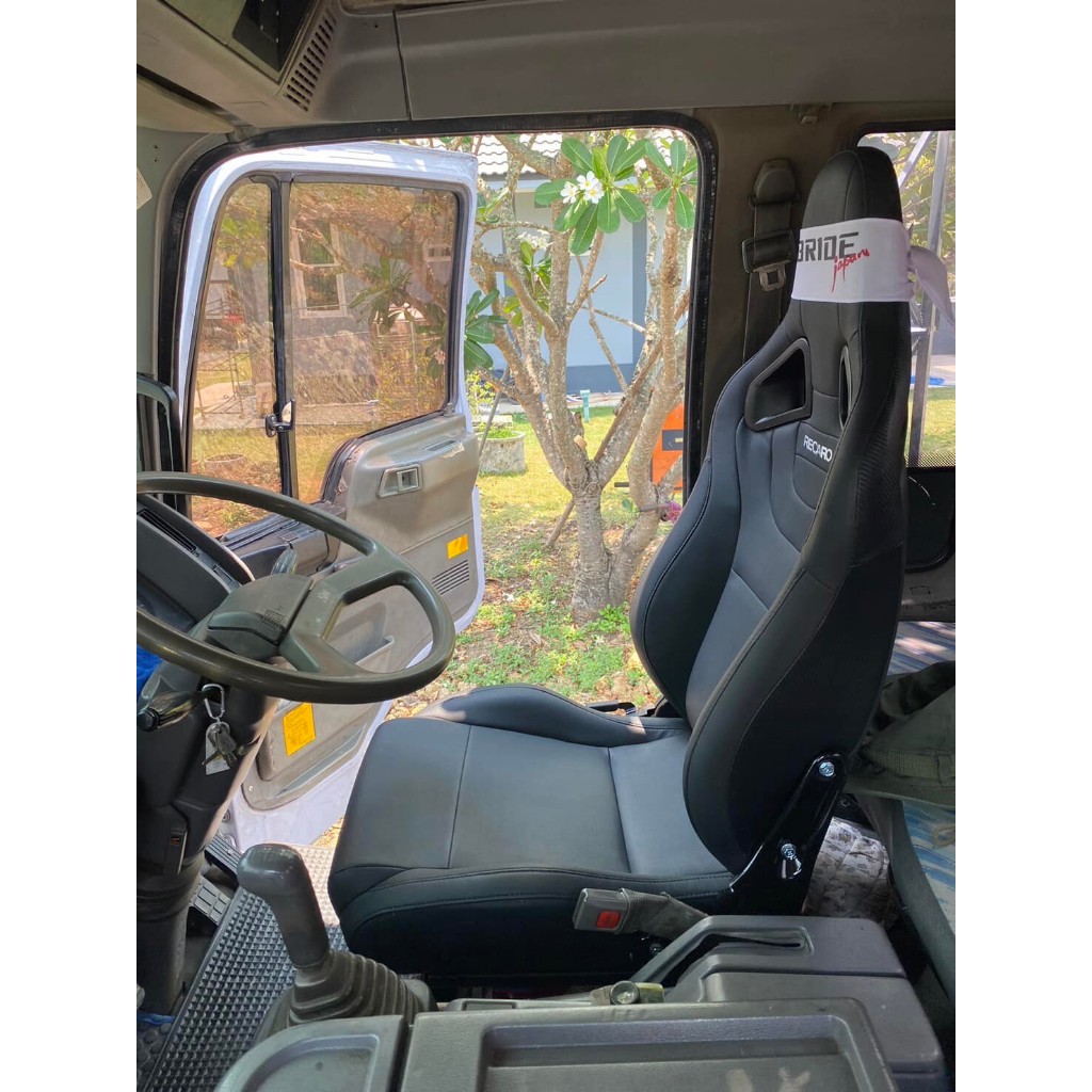 เบาะซิ่งรถบรรทุก IZUZU HINO เบาะซิ่ง RECARO หนัง รถบรรทุก เบาะหนัง PU. RECARO. CS. ไซส์ ใหญ่ พร้อมราง!+ขารถบรรทุกตรงร