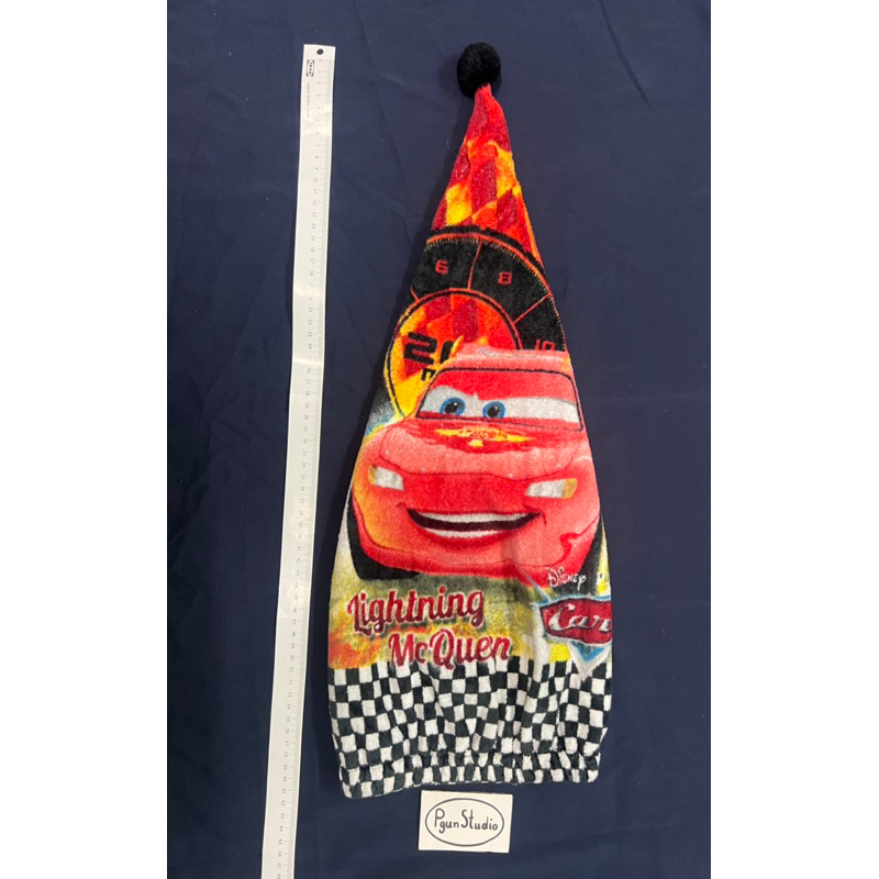 (ของแท้ : พร้อมส่ง) Japan Disney Pixar Official Cars 2 - Lightning McQueen Soft Red Cotton Dry Hair 