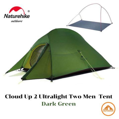 Naturehike Cloud Up 2 Ultralight Two Men Tent 20D #Dark Green เต็นท์เดินป่านำ้หนักเบา ขนาด 2 คน