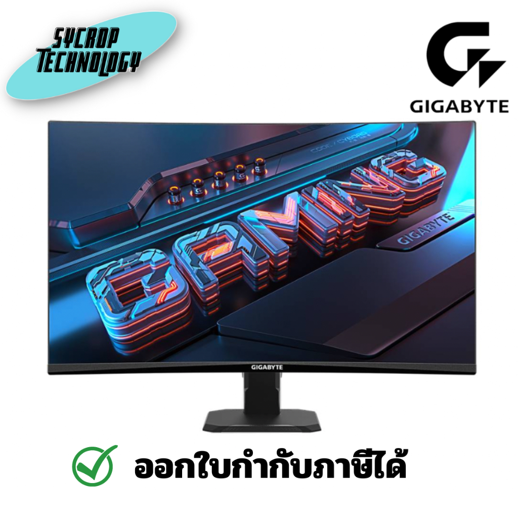 GIGABYTE จอมอนิเตอร์ จอโค้ง Monitor 27'' GS27FC (VA, HDMI, DP) CURVE 180Hz ประกันศูนย์