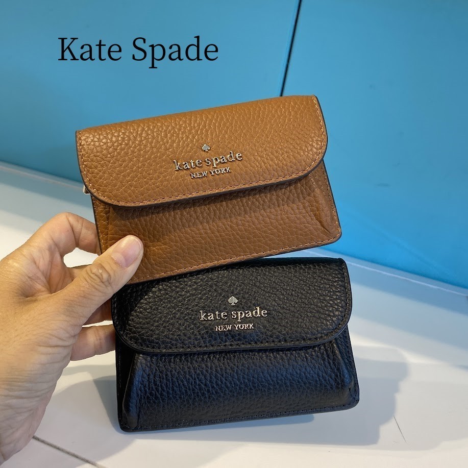 Kate Spade Dumpling Pebbled Leather Small Card Holder กระเป๋าสตางค์ ใส่บัตร