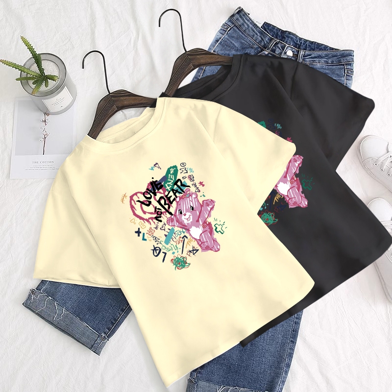 FUTB062 oversize เสื้อยืด คอกลม แขนสั้น ลายเจ้าหญิงสโนไวท์ ทรงสวย เสื้อยืดแฟชั่น สไตล์เกาหลี