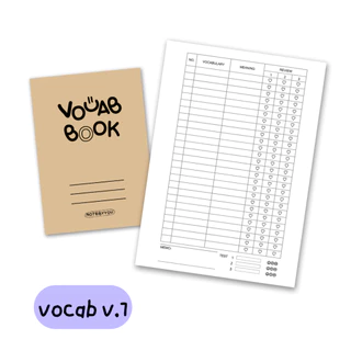 [เย็บมุงหลังคา] VOCAB สมุดจดศัพท์ ปกพิมพ์สี | ขนาด A5