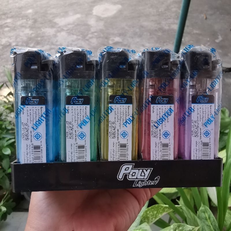 ไฟแช็กก๊าซ Poly Lighter รุ่น Black Head (หุ้ม) จุดติดง่าย