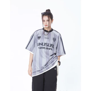 เสื้อยืดแขนสั้น ผ้าเรยอน ผ้าตาข่าย สไตล์อเมริกัน สตรีท สําหรับนางสาว#A015