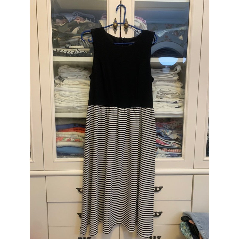 asos black&white stripe dress / size US8