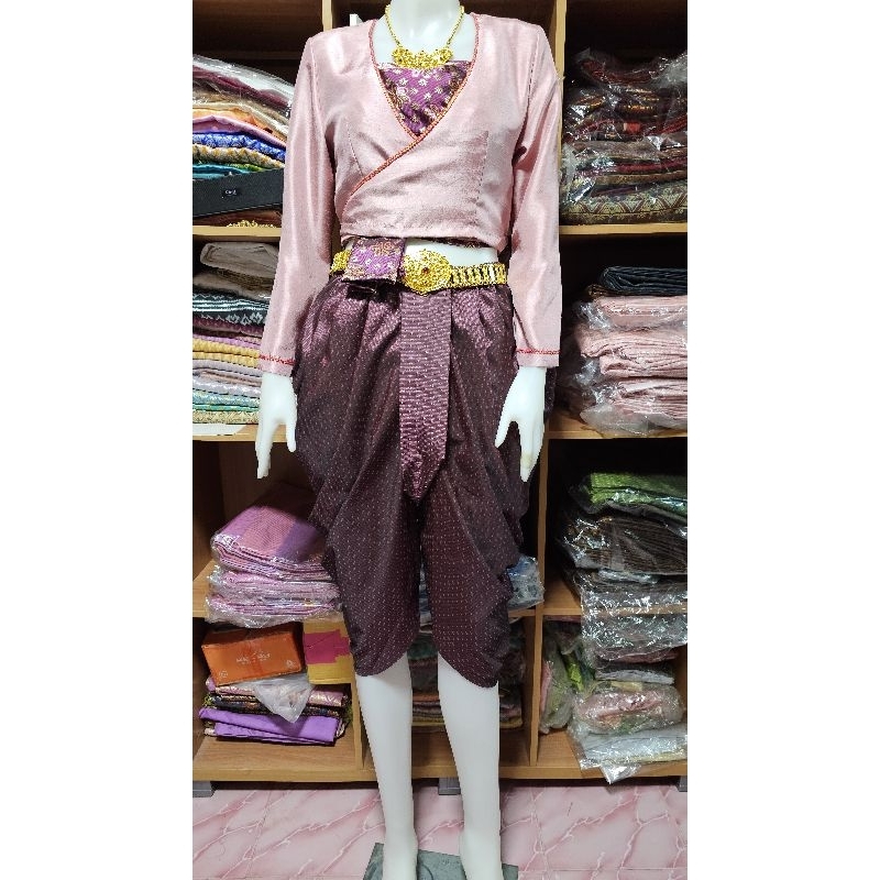 ชุดไทยแม่พุฒตาล(โจง+เสื้อ+สไบ)(ไม่รวมเครื่องประดับ) - รูปที่ 4