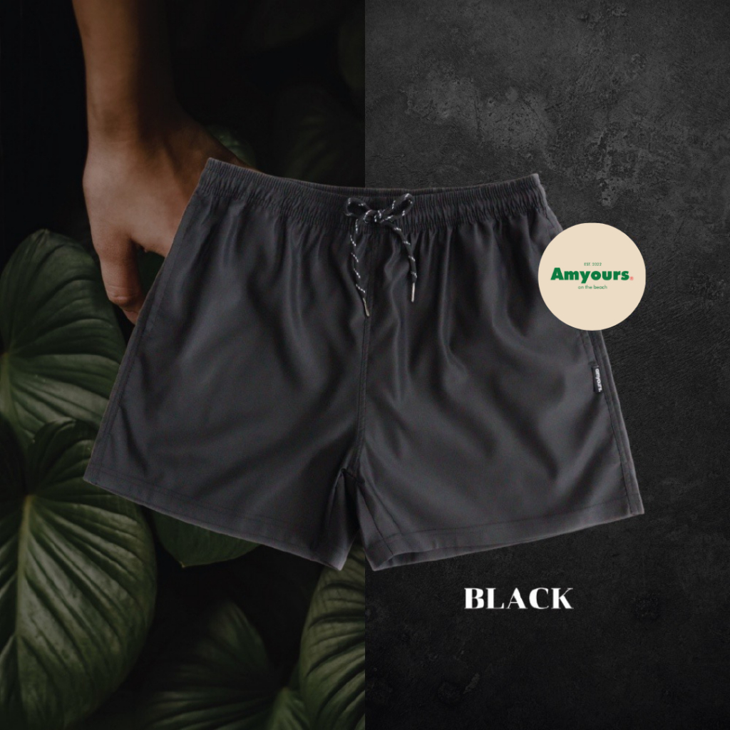 amyours on the beach กางเกงว่ายน้ำชาย รุ่น Men's easy สีดำ มีไซส์