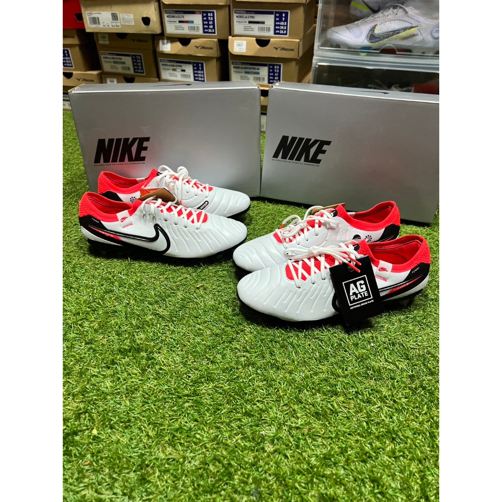 Nike Tiempo X Legend 10 Elite (สีกันดั้ม) รองเท้าฟุตบอล ไนกี้ ตัวท็อป ของแท้ มือ1 ปุ่ม AG หญ้าเทียม ปุ่ม FG หญ้าจริง