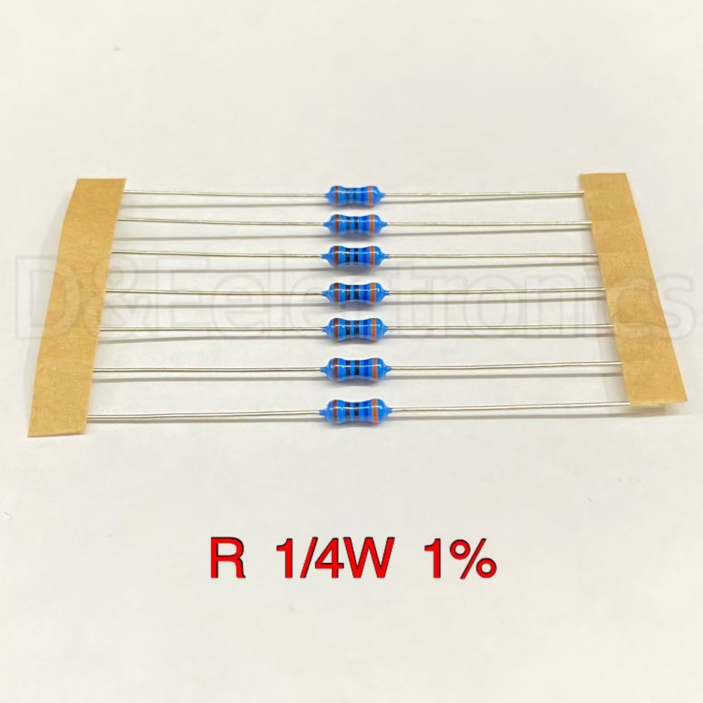 R Resistor ตัวต้านทานขนาด 1/4w 1% ยี่ห้อ Royalohm (จำนวน 100 ตัว) **อ่านรายละเอียดก่อนสั่ง**
