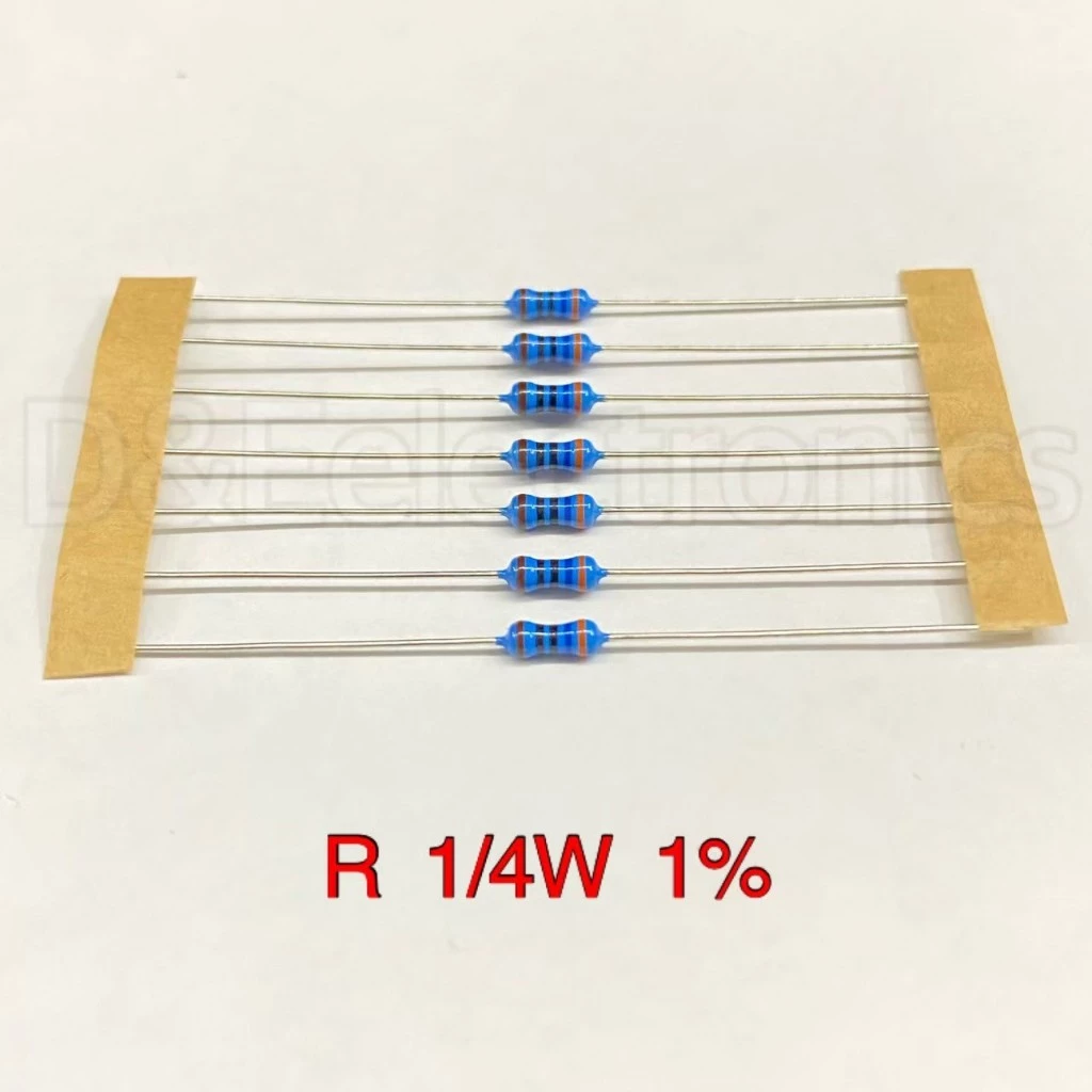 R Resistor ตัวต้านทานขนาด 1/4w 1% ยี่ห้อ Royalohm (จำนวน 100 ตัว) **อ่านรายละเอียดก่อนสั่ง**
