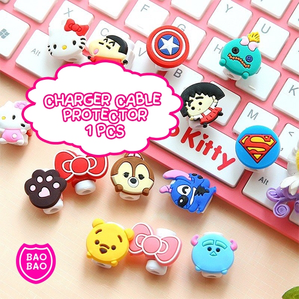 Charger Cable Protector ที่กันสายชาร์จหัก CCP ที่ถนอมสายชาร์จ ตัวล็อคสายชาร์จ ลายน่ารัก by BAOBAOBABYSHOP