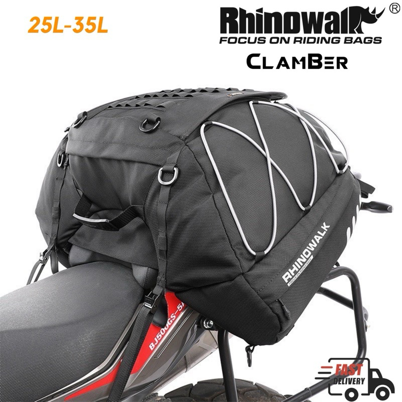 Rhinowalk 35L-50L กระเป๋าติดท้ายรถมอเตอร์ไซค์ พร้อมกระเป๋าอานรถมอเตอร์ไซด์ กันน้ํา ขยายได้ อุปกรณ์เสริมรถมอเตอร์ไซค์