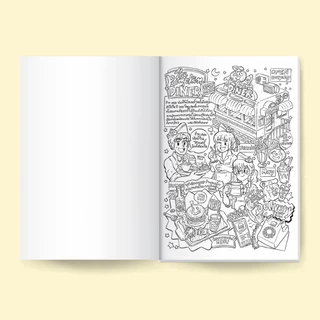 Summer days coloring book สมุดระบายสี 20 หน้า ขนาด 17x25cm