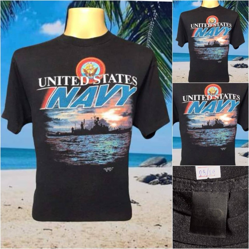 เสื้อวินเทจมือสอง 3D Navy