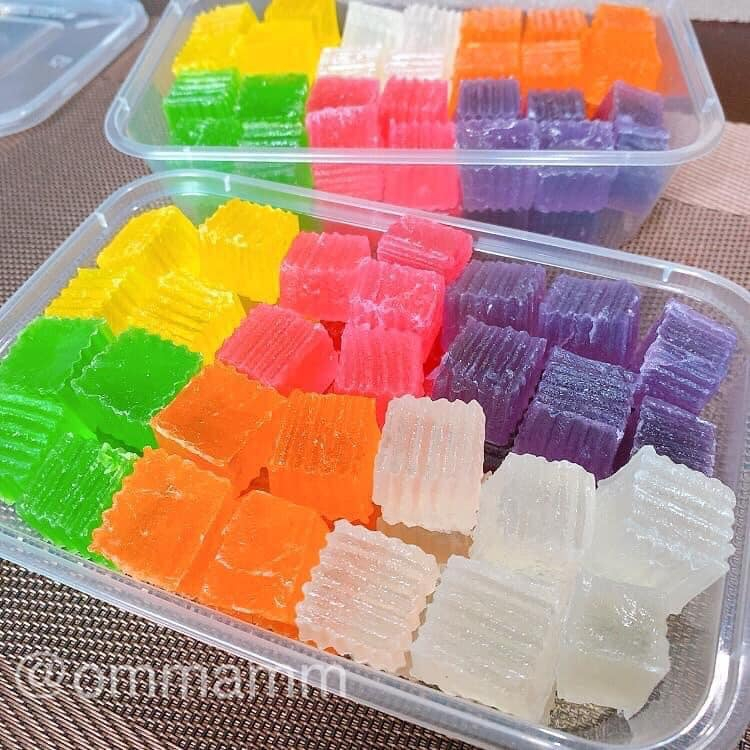 วุ้นกรอบ 6 สี วุ้นกรอบ ผลไม้กรอบนอก นุ่มใน หวานกำลังดี