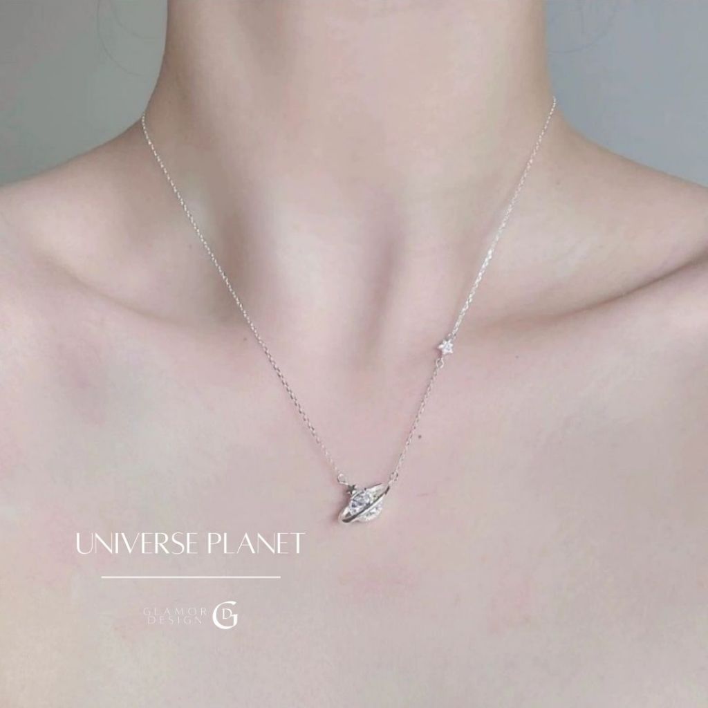 GLAMOR✨จี้สร้อยคอ Universe Planet สร้อยเงินแท้ สร้อยคอดีไซน์สุดหรู ของขวัญให้แฟน สไตล์ใหม่