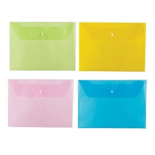 แฟ้มกระดุม F4 คละสี ซองพลาสติก ซองใส่เอกสาร (1 ใบ)