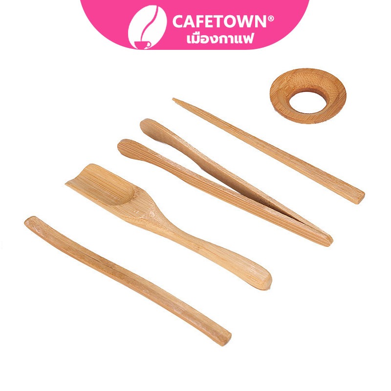 CAFETOWN® ช้อนตักมัทฉะ สำหรับตักชา (Chashaku) อุปกรณ์ชงมัทฉะญี่ปุ่น ทำจากไม้ไผ่แท้ 100% BDDR