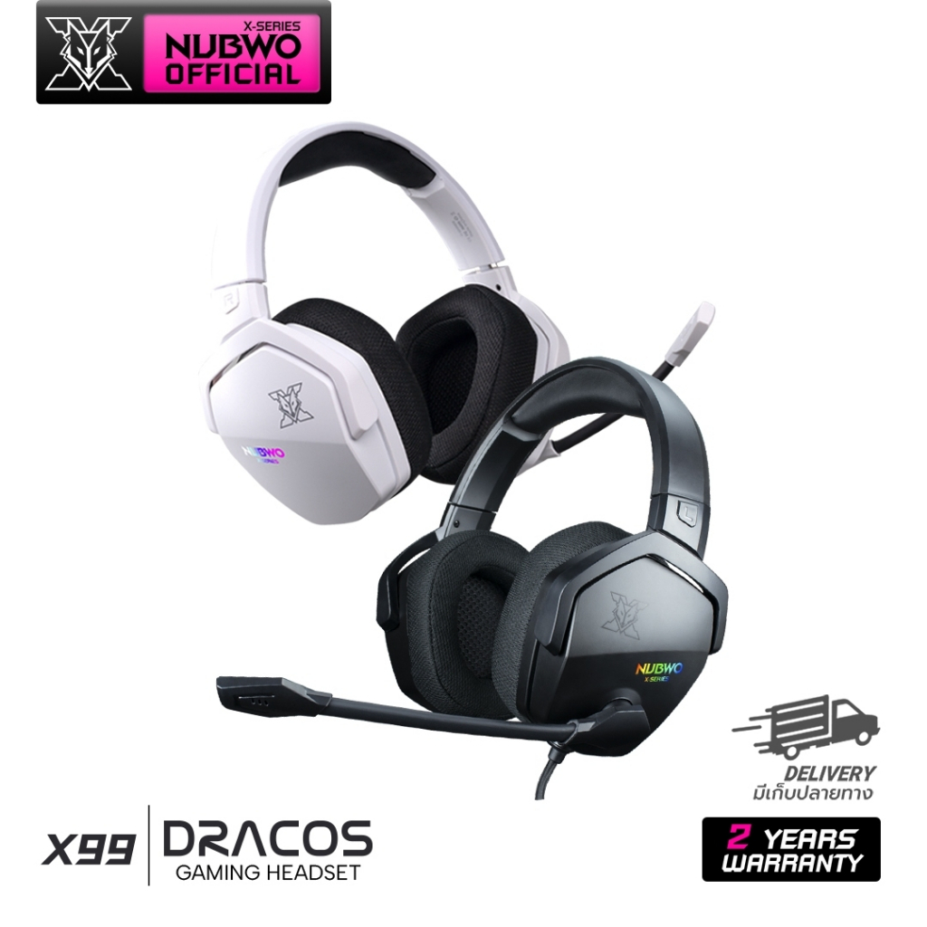 [รับประกัน 2 ปี] Nubwo หูฟังเกมมิ่ง รุ่น X99 USB 7.1 Virtual Surround sound  มีแผงควบคุมไฟ ไมค์ และห