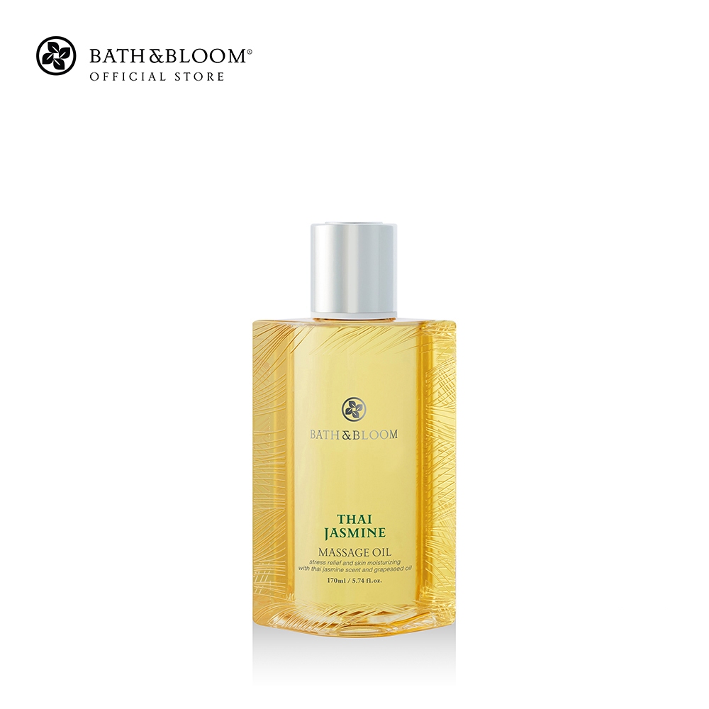 [BBJAS207] BATH & BLOOM Thai Jasmine Massage Oil 170ml บาธ แอนด์ บลูม น้ำมันนวดอโรมา กลิ่นดอกมะลิไทย 170 มล.