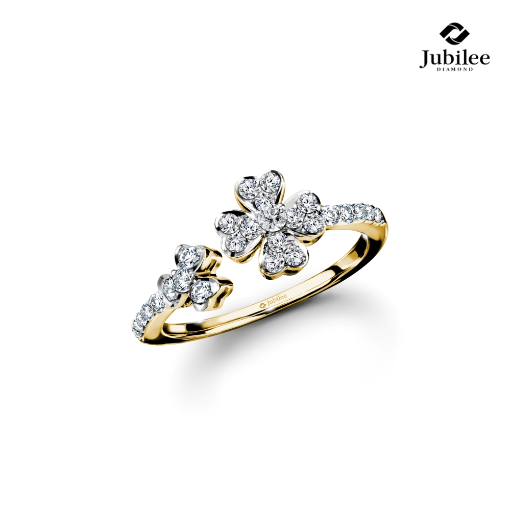 Jubilee Diamond خاتم ألماس طبيعي Charming Luck Clover — صورة 2