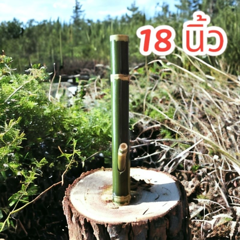 บ้องไม้ไผ่ยาว 18 นิ้วพร้อมใช้ ฟรีดินน้ำมัน