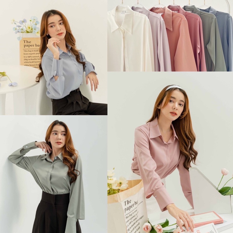[Size L-2XL พรี20-25วัน] Pumpkin Shirt V.2 เสื้อเชิ้ตที่ผ้านุ่มที่สุด มีดีเทลที่ปลายแขน เสื้อเชิ้ตทำงาน มี 7 สี