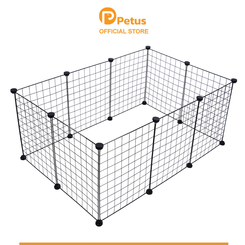 Petus คอกสุนัข DIY ขนาด 35x45 ซม. ซี่กรงห่าง 4 ซม. พร้อมตัวเชื่อม เซ็ต 6-36 ชิ้น  คอกหมา แมว กระต่าย
