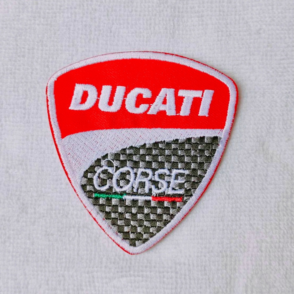 ตัวรีดติดเสื้อ อาร์มติดเสื้อ โลโก้ ตรา ยี่ห้อ มอเตอร์ไซค์ Motorbike Ducati Patch ดูคาติ ดูคาตี้ Sticker สติ๊กเกอร์ อาร์ม