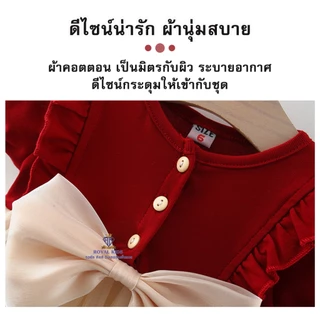 Royal kids ชุดเดรส ชุดเดรสกระโปรงชีฟอง แขนสั้น ลายดอกกุหลาบ แฟชั่นฤดูร้อน มีโบว์ 1-3 ปี สำหรับเด็กผู้หญิง